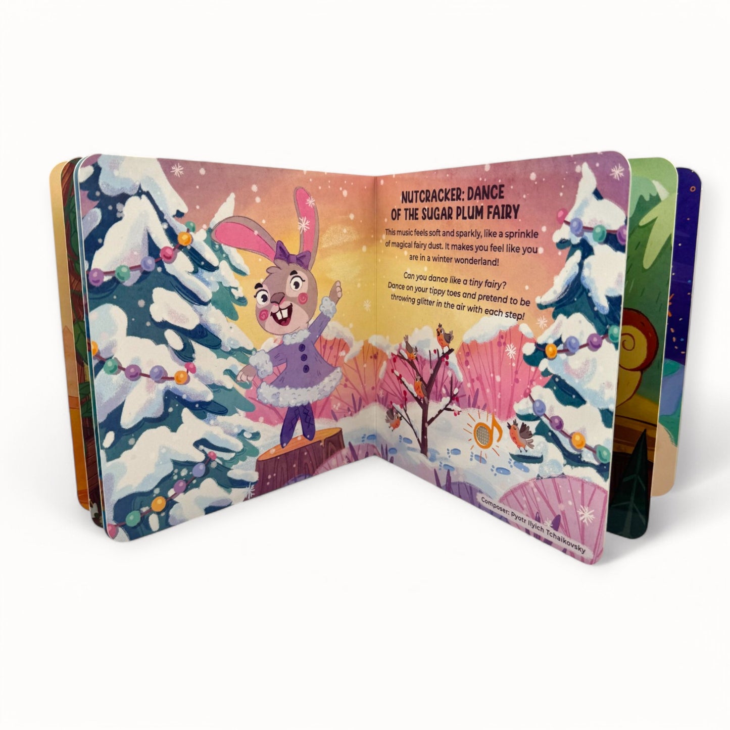 Illustrated Page of The Nutcracker in "I discover Classical Music "interactive music book for babies and toddler