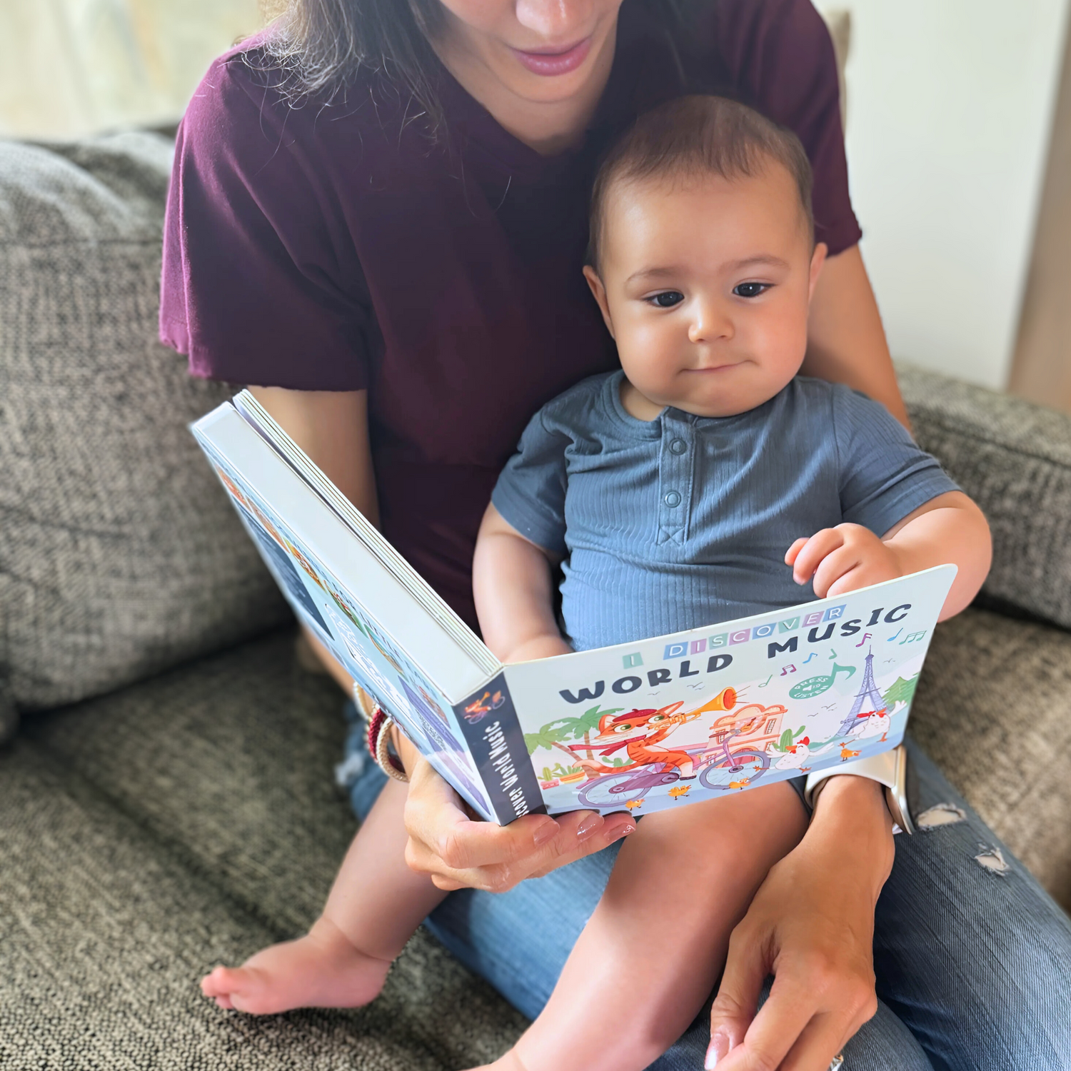 baby reading wold music book by Pirouette Kids