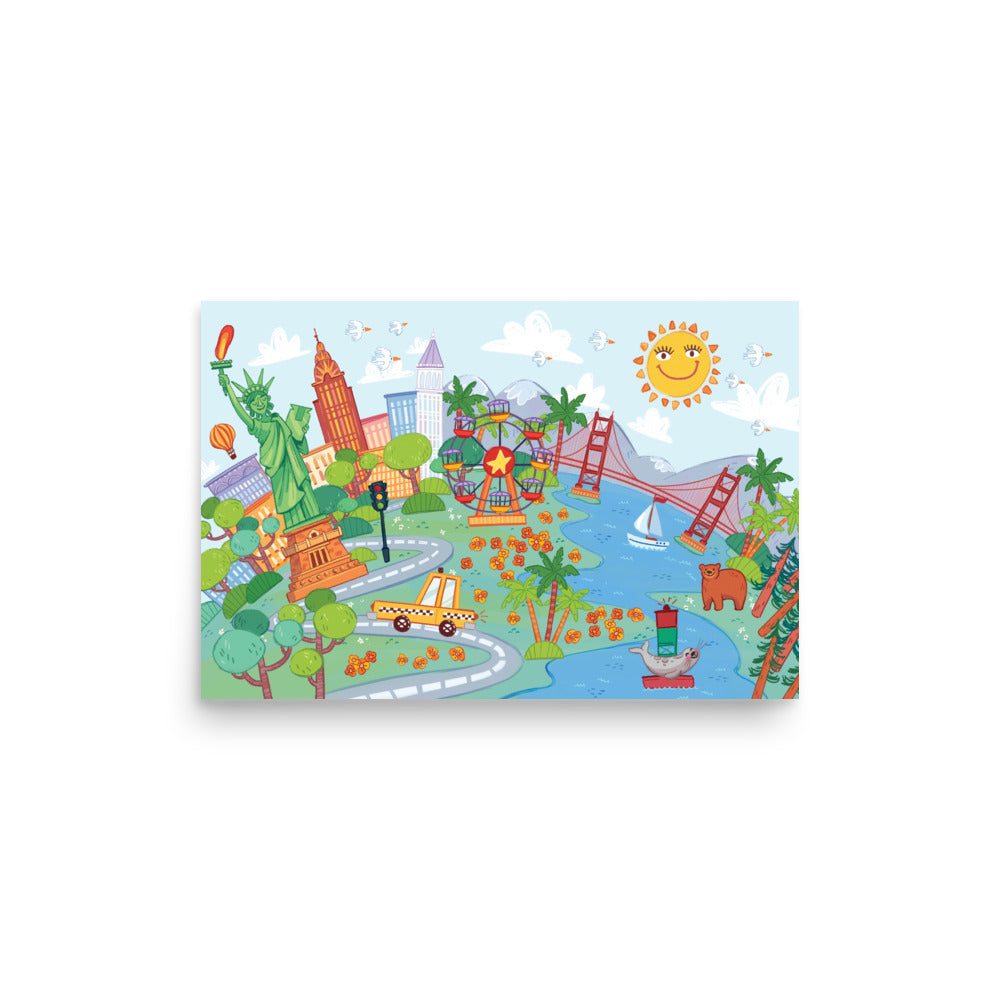 Folk Music Art Print for Nursery & Playroom