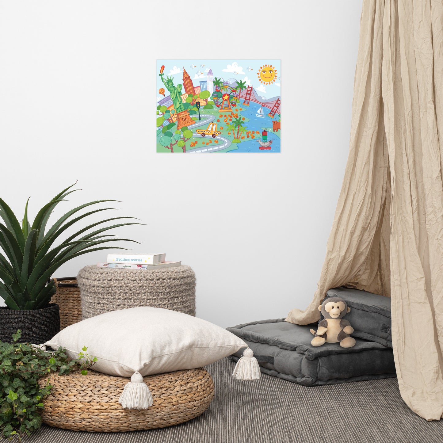 Folk Music Art Print for Nursery & Playroom
