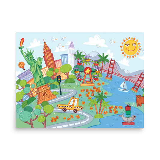 Folk Music Art Print for Nursery & Playroom